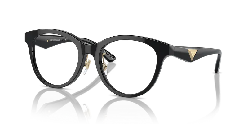 แว่นสายตา Emporio Armani EA3236F-5017 มุมเฉียงอะซิเตทดำประกายทรงตาแมวเต็มขอบ ไซซ์ 52