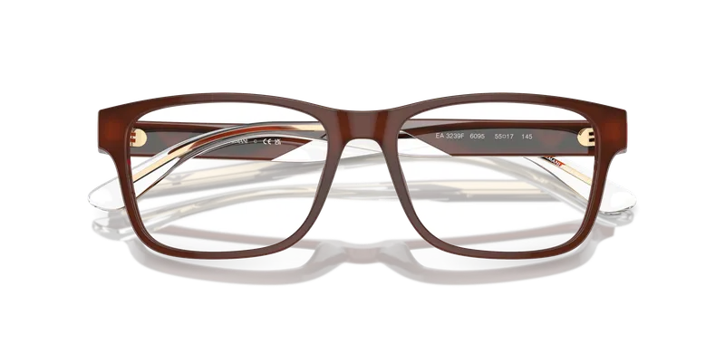 แว่นสายตา Emporio Armani EA3239F-6095 ระยะใกล้หน้าน้ำตาลโอปอลผิวขัดเงา