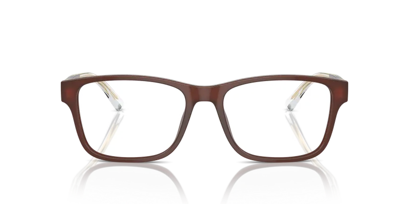 แว่นสายตา Emporio Armani EA3239F-6095 ด้านหน้าสี่เหลี่ยมผืนผ้าน้ำตาลโอปอลประกาย