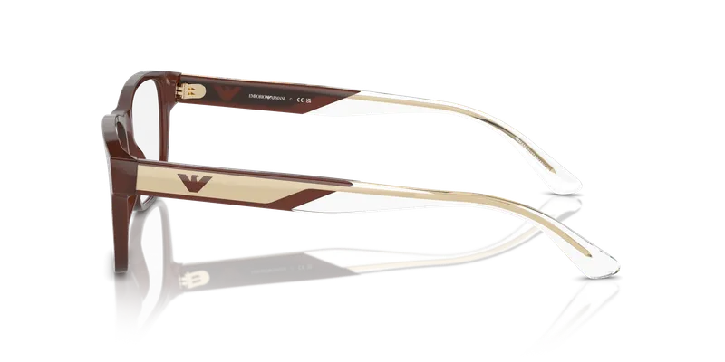แว่นสายตา Emporio Armani EA3239F-6095 ด้านข้างขาอะซิเตทท็อปน้ำตาลกับคริสตัล