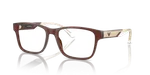 แว่นสายตา Emporio Armani EA3239F-6095 มุมเฉียงหน้าอะซิเตทน้ำตาลโอปอลประกายกับขาท็อปน้ำตาลคริสตัล ไซซ์ 55
