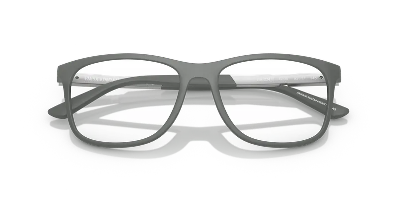 แว่นสายตา Emporio Armani EA3247F-6205 close-up ด้านหน้า สีเทาด้าน