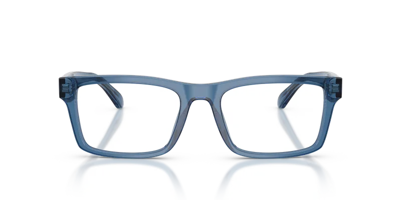 แว่นสายตา Emporio Armani EA3254F-6247 ด้านหน้าสี่เหลี่ยมผืนผ้าน้ำเงินโปร่งใสประกาย