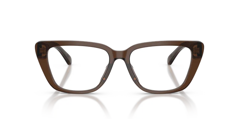 แว่นสายตา Emporio Armani EA3256U-6251 ด้านหน้าตาแมวน้ำตาลโปร่งใสประกาย