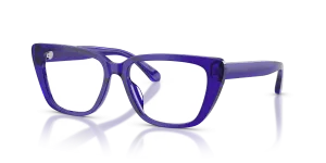 แว่นสายตา Emporio Armani EA3256U-6253 มุมเฉียง กรอบตาแมวสีม่วงโปร่งใสประกาย สำหรับผู้หญิง