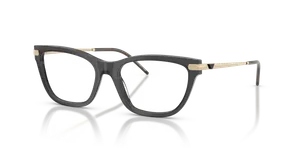 แว่นสายตา Emporio Armani EA3262F-6262 มุมเฉียงหน้าอะซิเตทดำโอปอลกับขาโลหะทองอ่อนเงา ไซซ์ 54
