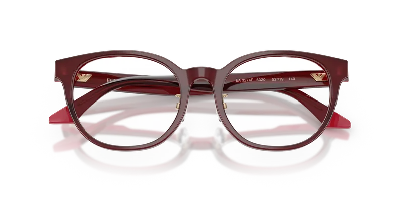 แว่นสายตา Emporio Armani EA3274F-6320 ระยะใกล้คู่สีบอร์โดโอปอลและชมพูบนหน้าแว่น