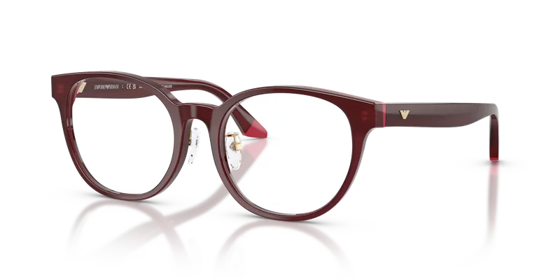 กรอบแว่นสายตา Emporio Armani EA3274F-6320 Shiny Opal Bordeaux Pink แว่นสายตา Emporio Armani EA3274F-6320 มุมเฉียงอะซิเตทบอร์โดโอปอลกับชมพูทรงกลมเต็มขอบ ไซซ์ 53