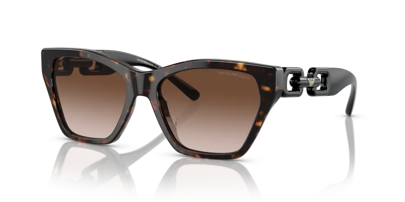 แว่นกันแดด Emporio Armani EA4203U-502613 Shiny Havana Gradient Brown แว่นกันแดด Emporio Armani EA4203U-502613 มุมเฉียง กรอบตาแมวสีฮาวานาประกาย เลนส์น้ำตาลไล่ระดับ สำหรับผู้หญิง