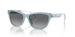แว่นกันแดด Emporio Armani EA4227U-609611 มุมเฉียงหน้าอะซูร์โอปอลกับขาท็อปอะซูร์คริสตัล เลนส์เทาไล่ระดับ ไซซ์ 56