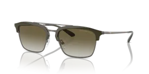 แว่นกันแดด Emporio Armani EA4228-30038E มุมเฉียงหน้าวัสดุฉีดเขียวกับกันเมทัล ขาโลหะ เลนส์เขียวไล่ระดับ ไซซ์ 55
