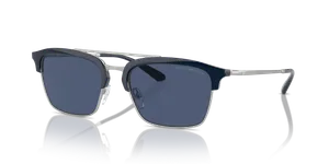 แว่นกันแดด Emporio Armani EA4228-304580 มุมเฉียง ทรงนักบินน้ำเงินเงินด้าน