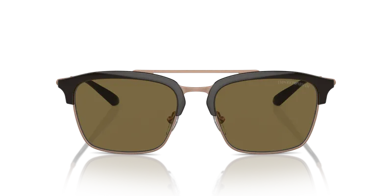 แว่นกันแดด Emporio Armani EA4228-320173 มุมหน้า กรอบน้ำตาลประกายทองชมพูด้าน