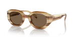 Shiny Striped Beige Dark Brown