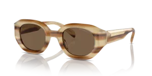 แว่นกันแดด Emporio Armani EA4230U-615073 มุมเฉียง ทรงเรขาคณิตอะซิเตทสีเบจ