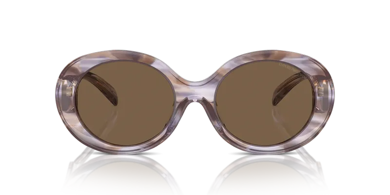 แว่นกันแดด Emporio Armani EA4231U-615673 ด้านหน้า ทรงวงรีลายแถบน้ำตาล