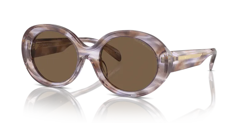 แว่นกันแดด Emporio Armani EA4231U-615673 มุมเฉียง กรอบอะซิเตทกับเลนส์น้ำตาลเข้ม