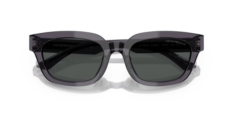 แว่นกันแดด Emporio Armani EA4233U-610687 รายละเอียดหน้าแว่นเทาโปร่งใสผิวขัดเงา