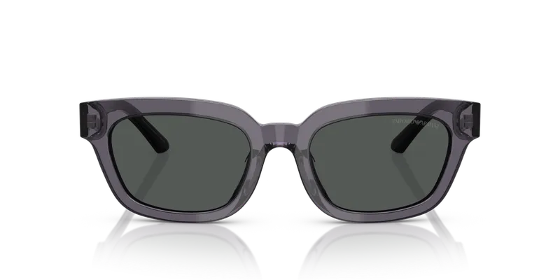 แว่นกันแดด Emporio Armani EA4233U-610687 ด้านหน้า เทาโปร่งใสกับเลนส์เทาเข้ม