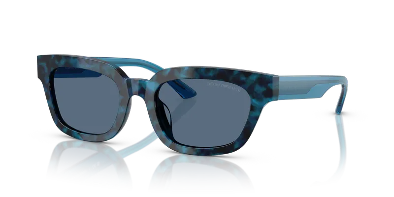 แว่นกันแดด Emporio Armani EA4233U-618080 Havana Blue Dark Blue แว่นกันแดด Emporio Armani EA4233U-618080 มุมเฉียง ทรงเรขาคณิตน้ำเงินฮาวานา