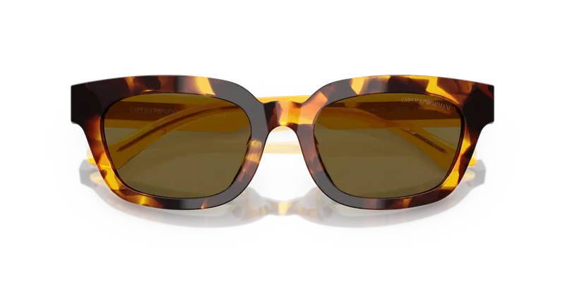 แว่นกันแดด Emporio Armani EA4233U-618173 รายละเอียดลายฮาวานาบนหน้ากรอบสีเหลือง