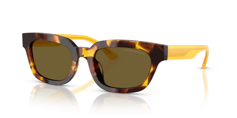 แว่นกันแดด Emporio Armani EA4233U-618173 มุมเฉียง กรอบเรขาคณิตเหลืองฮาวานา