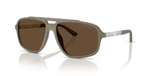 แว่นกันแดด Emporio Armani EA4236U-543773 มุมเฉียง แว่นทรงนักบินสีเบจด้าน