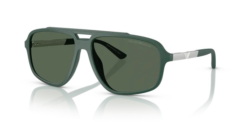 แว่นกันแดด Emporio Armani EA4236U-619071 Dark Green Dark Green แว่นกันแดด Emporio Armani EA4236U-619071 มุมเฉียง แว่นนักบินเขียวเข้มผิวด้าน