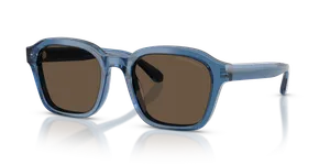 Emporio Armani EA4245U-624787 แว่นกันแดดผู้ชาย น้ำเงินโปร่งใสประกาย มุมเฉียง