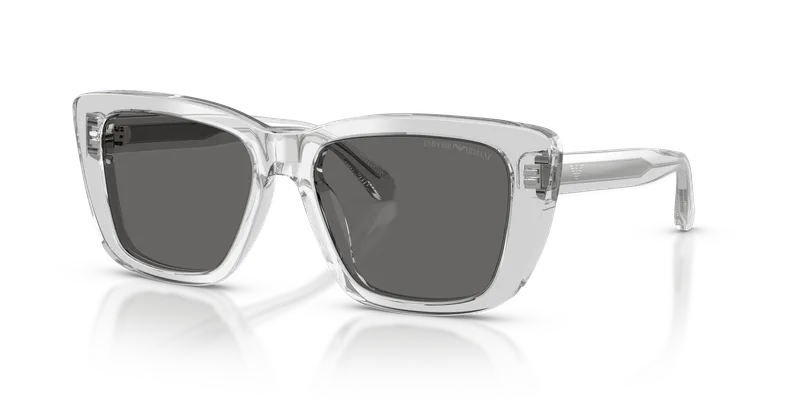 แว่นกันแดด Emporio Armani EA4246U-625087 Shiny Crystal Grey Emporio Armani EA4246U-625087 แว่นกันแดดผู้หญิง คริสตัลประกาย มุมเฉียง