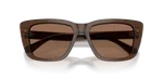 แว่นกันแดด Emporio Armani EA4246U-625173 Shiny Transparent Brown Dark Brown Emporio Armani EA4246U-625173 ระยะใกล้ด้านหน้า น้ำตาลโปร่งใสประกาย