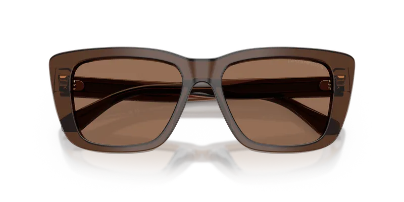 Emporio Armani EA4246U-625173 ระยะใกล้ด้านหน้า น้ำตาลโปร่งใสประกาย