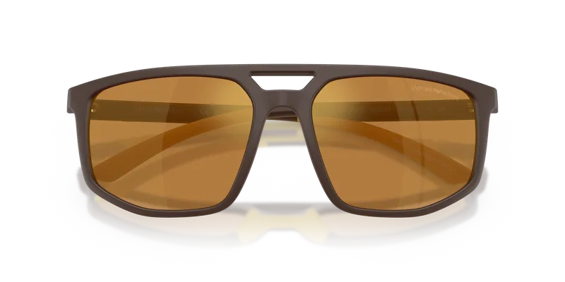 แว่นกันแดด Emporio Armani EA4248U-62586H รายละเอียดหน้ากรอบผิวด้านและเลนส์มิเรอร์ทอง