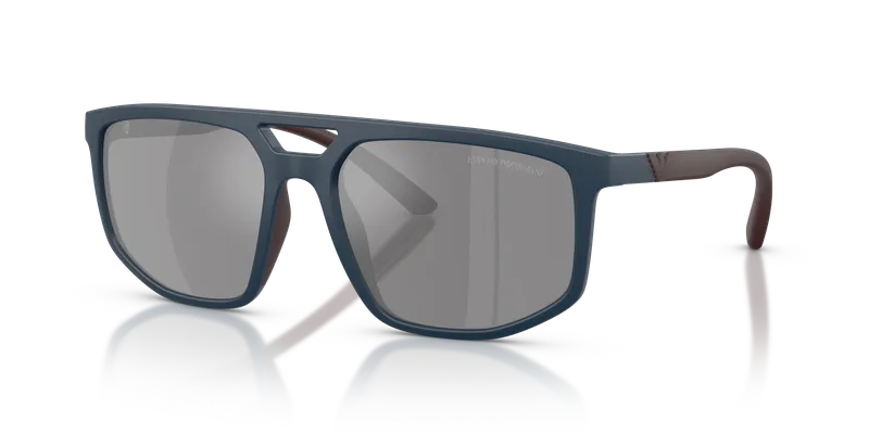 แว่นกันแดด Emporio Armani EA4248U-62606G มุมเฉียง แว่นทรงนักบินน้ำเงินด้าน