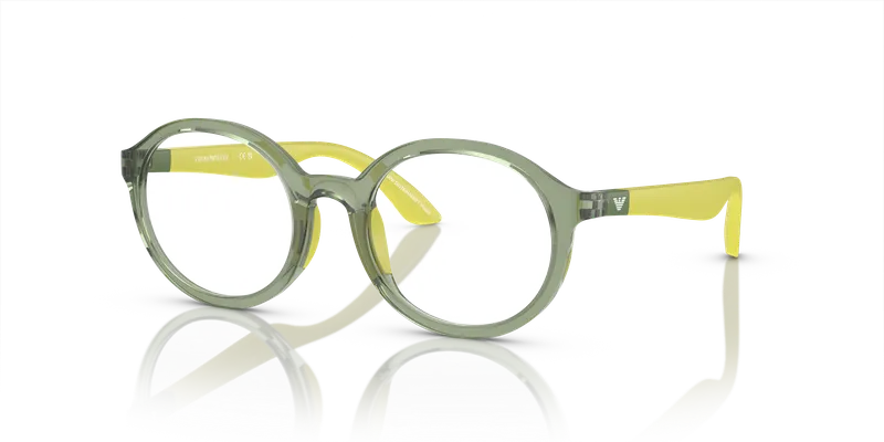 Emporio Armani EK3005F-5359 แว่นสายตาเด็ก สีเขียวใสมันเงา มุมเฉียง