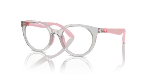 Emporio Armani EK3007F-6142 แว่นสายตาเด็ก เทาโปร่งใสประกาย มุมเฉียง