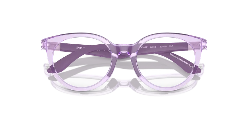 Emporio Armani EK3007F-6143 ระยะใกล้ด้านหน้า ม่วงโปร่งใสประกาย