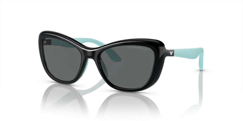 แว่นกันแดด Emporio Armani EK4004F-501787 Black Dark Grey Emporio Armani EK4004F-501787 แว่นกันแดดเด็ก ดำ มุมเฉียง