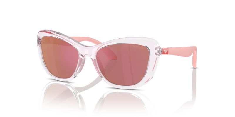 Emporio Armani EK4004F-6139D0 แว่นกันแดดเด็ก ชมพูโปร่งใสประกาย มุมเฉียง