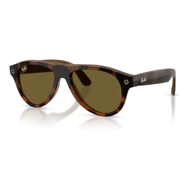 Rayban Meta Aviator Gen 3 สี Havana เลนส์ Brown มุมเฉียงซ้าย