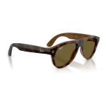 Rayban Meta Aviator Gen 3 สี Havana เลนส์ Brown มุมเฉียงขวา