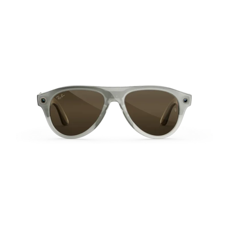 Rayban Meta Aviator Gen 3 สี Milky Warm Beige เลนส์ Transitions Brown มุมหน้า