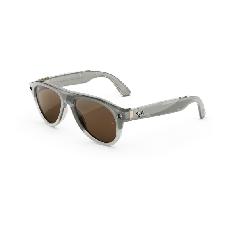 Rayban Meta Aviator Gen 3 สี Milky Warm Beige เลนส์ Transitions Brown มุมเฉียงซ้าย