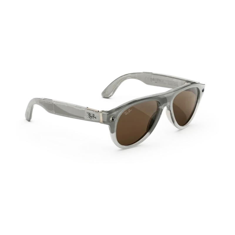 Rayban Meta Aviator Gen 3 สี Milky Warm Beige เลนส์ Transitions Brown มุมเฉียงขวา