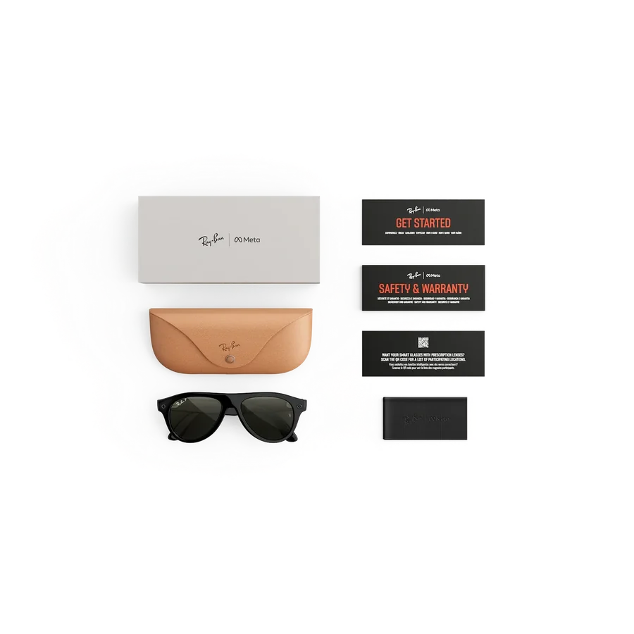 Rayban Meta Aviator Gen 3 สี Shiny Black เลนส์ Polarized Green อุปกรณ์ในกล่องพร้อมเคสชาร์จ