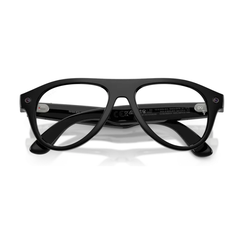 Rayban Meta Aviator Gen 3 สี Shiny Black เลนส์ Transitions Gen S Graphite Green พับขาแว่น