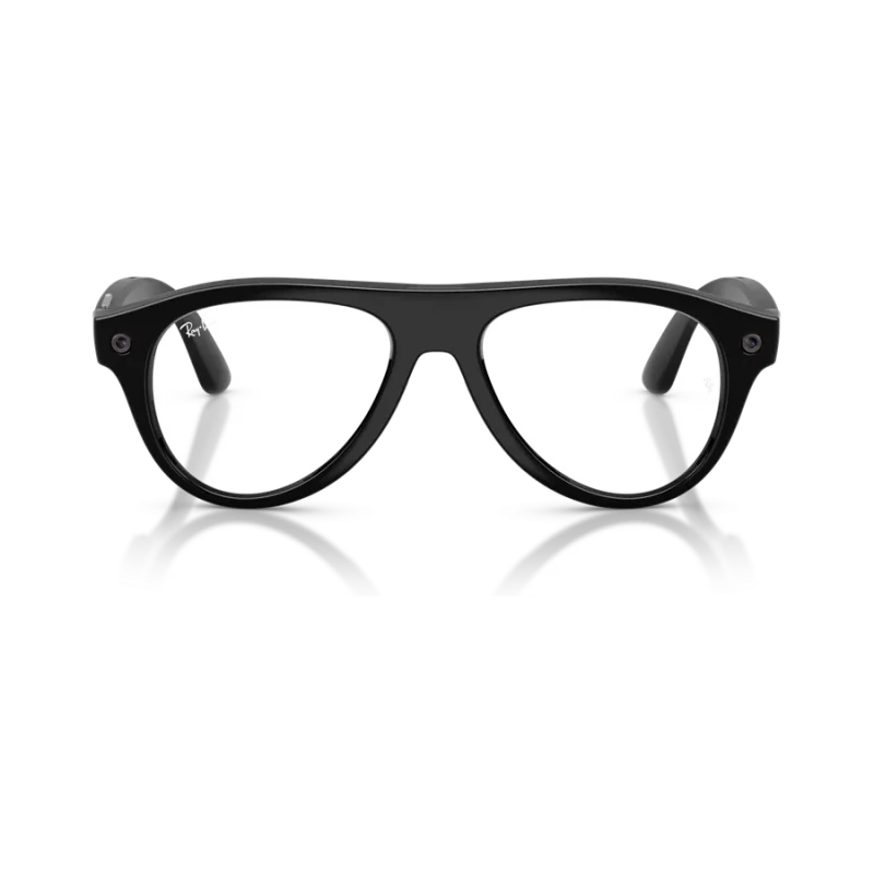 Rayban Meta Aviator Gen 3 สี Shiny Black เลนส์ Transitions Gen S Graphite Green มุมหน้า