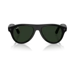 Rayban Meta Aviator Gen 3 สี Shiny Black เลนส์ Transitions Gen S Graphite Green มุมหน้า เลนส์เข้มเมื่อโดนแสง
