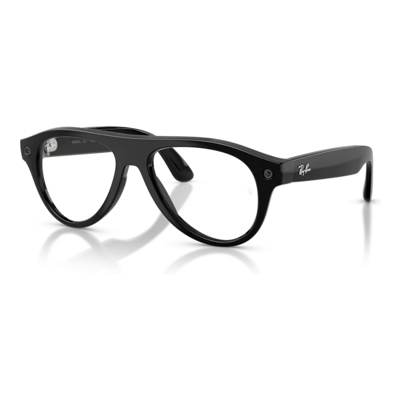 Rayban Meta Aviator Gen 3 สี Shiny Black เลนส์ Transitions Gen S Graphite Green มุมเฉียงซ้าย