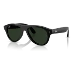 Rayban Meta Aviator Gen 3 สี Shiny Black เลนส์ Transitions Gen S Graphite Green มุมเฉียง เลนส์เข้มเมื่อโดนแสง